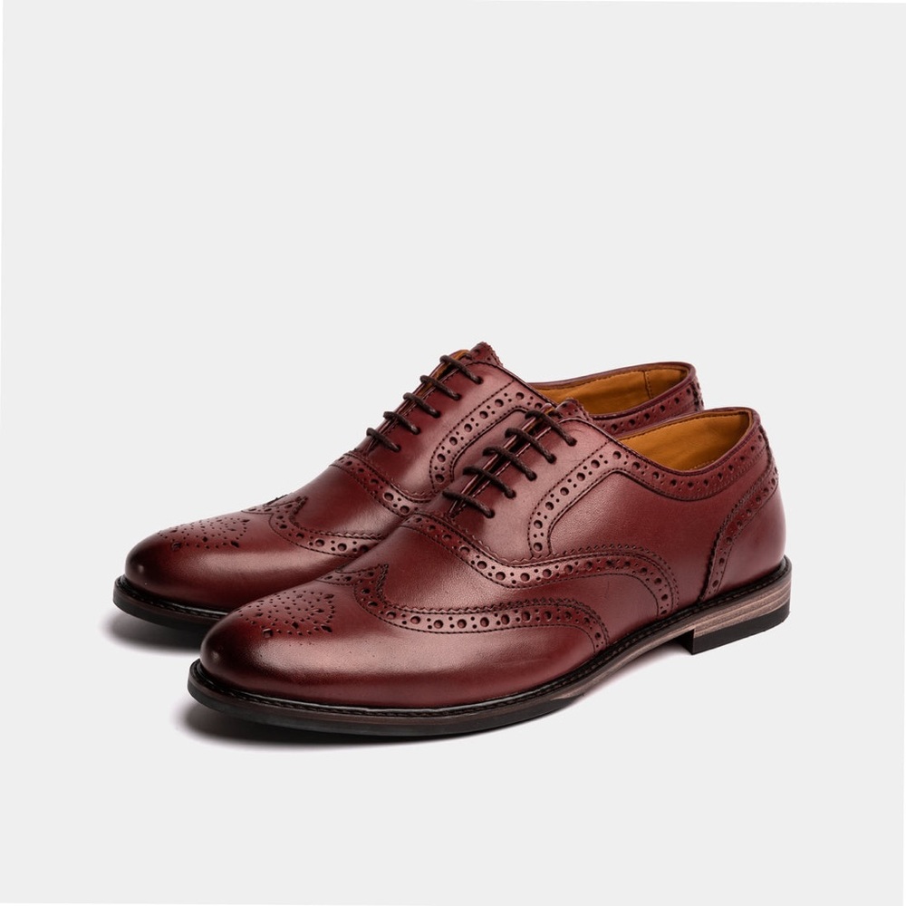 Men’s LANX SHIREBURN Genuine Leather Oxfords Oxblood color Sz 11 Made in England